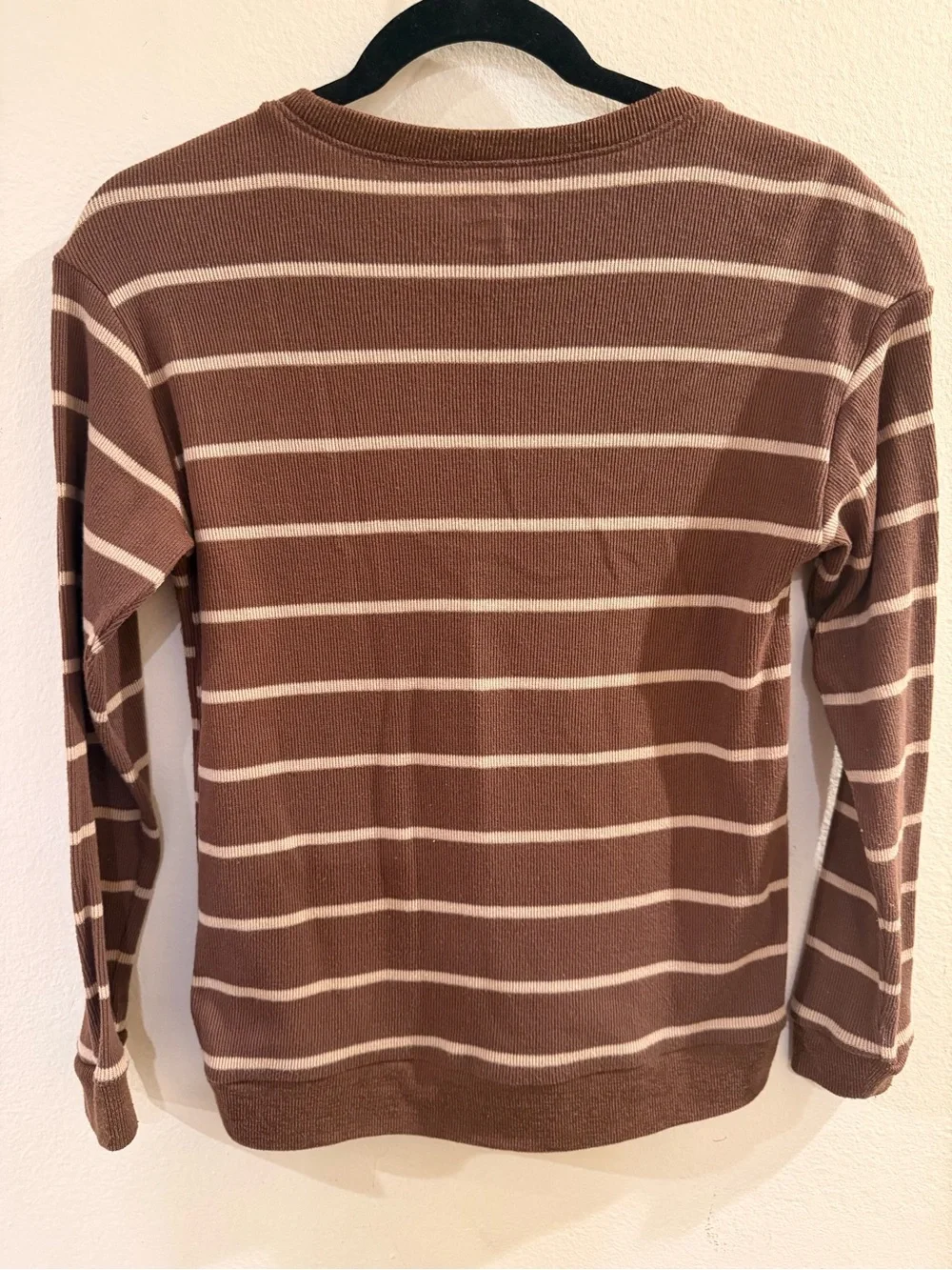 The Children's Place Boys' Brown Striped Crewneck Sweater Size 10/12
